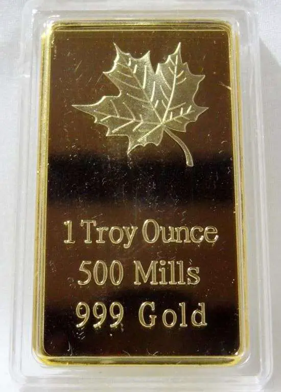1 Troy Ounce 500Mills .999 Pure Gold Bar