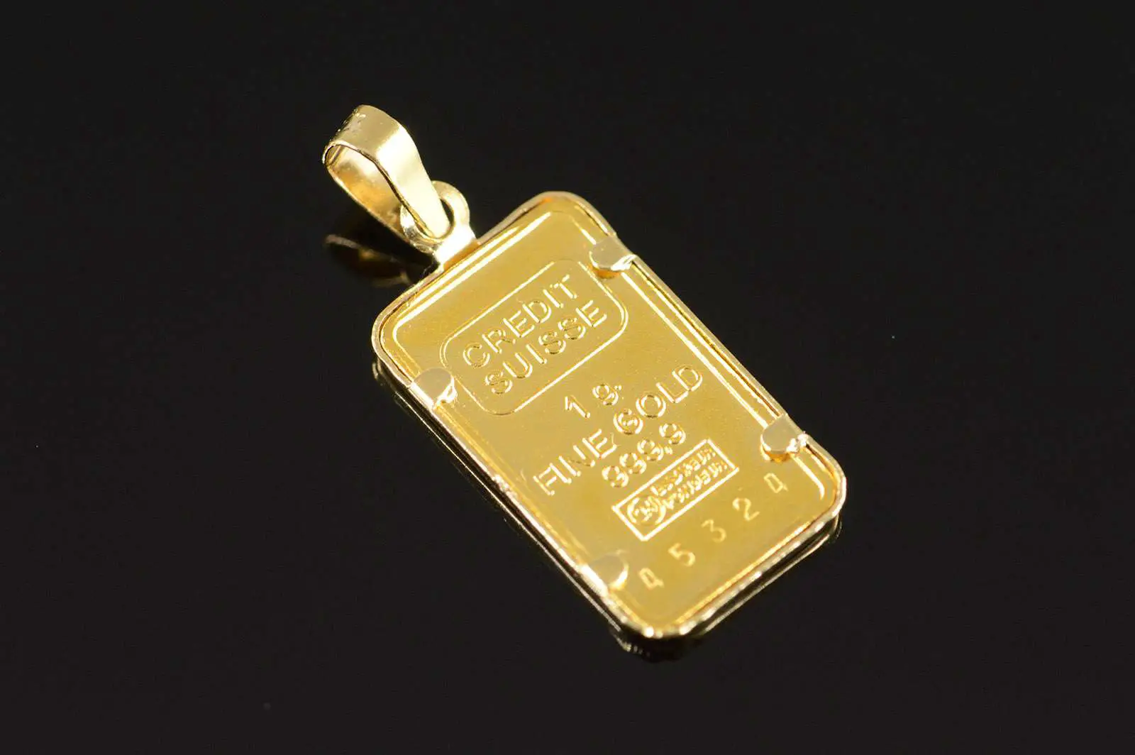 14K 1.3g 1 Gram .999 Pure gold Bar Yellow Gold Pendant
