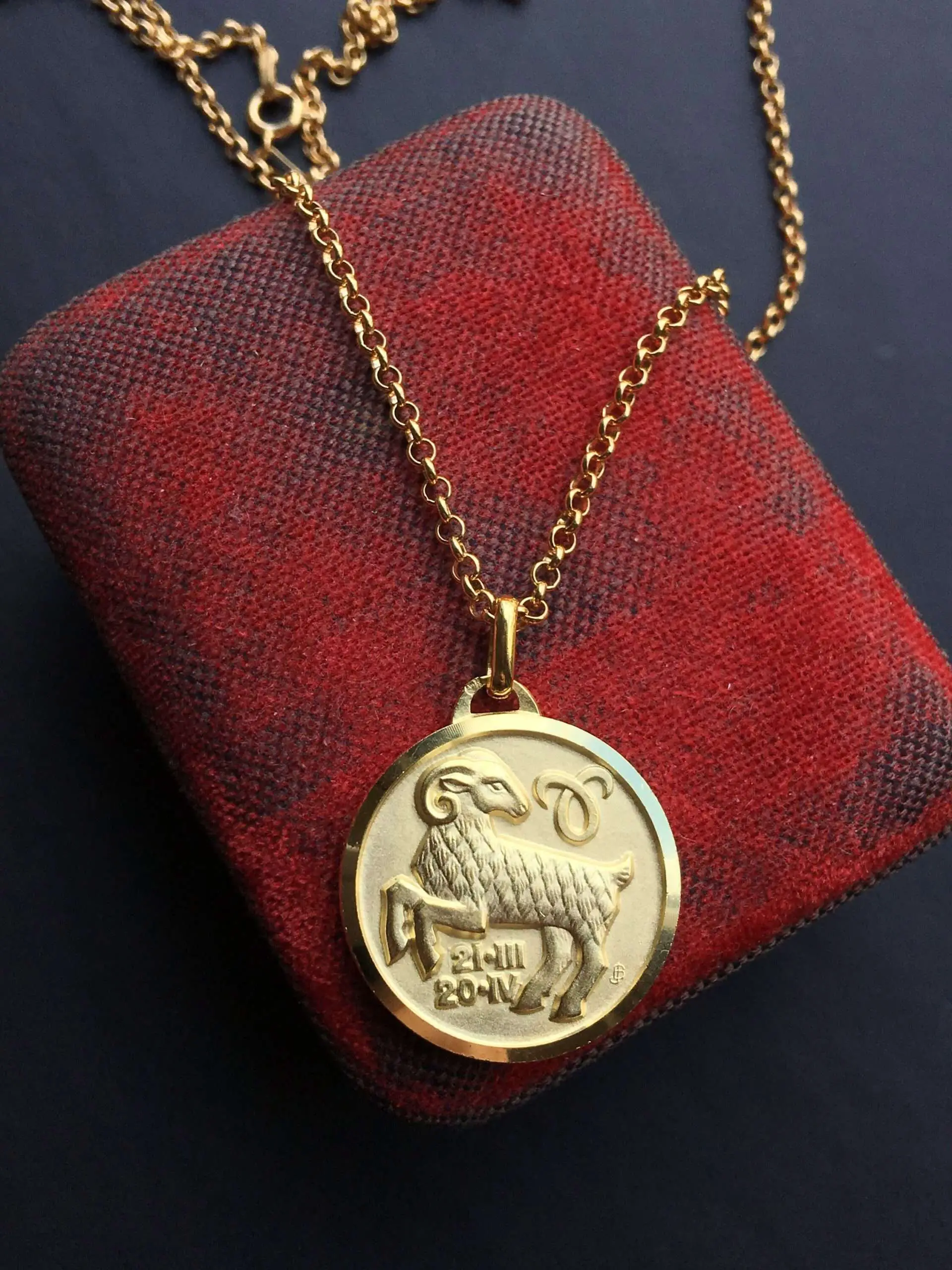 18K Gold Vermeil Aries Medallion