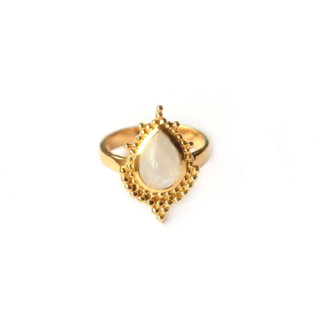 18k Gold Vermeil Indian Moonstone Ring By In Association ...