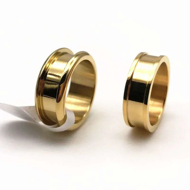 2 Pieces Stainless Steel Screw Ring Core 14k gold 18k gold ...