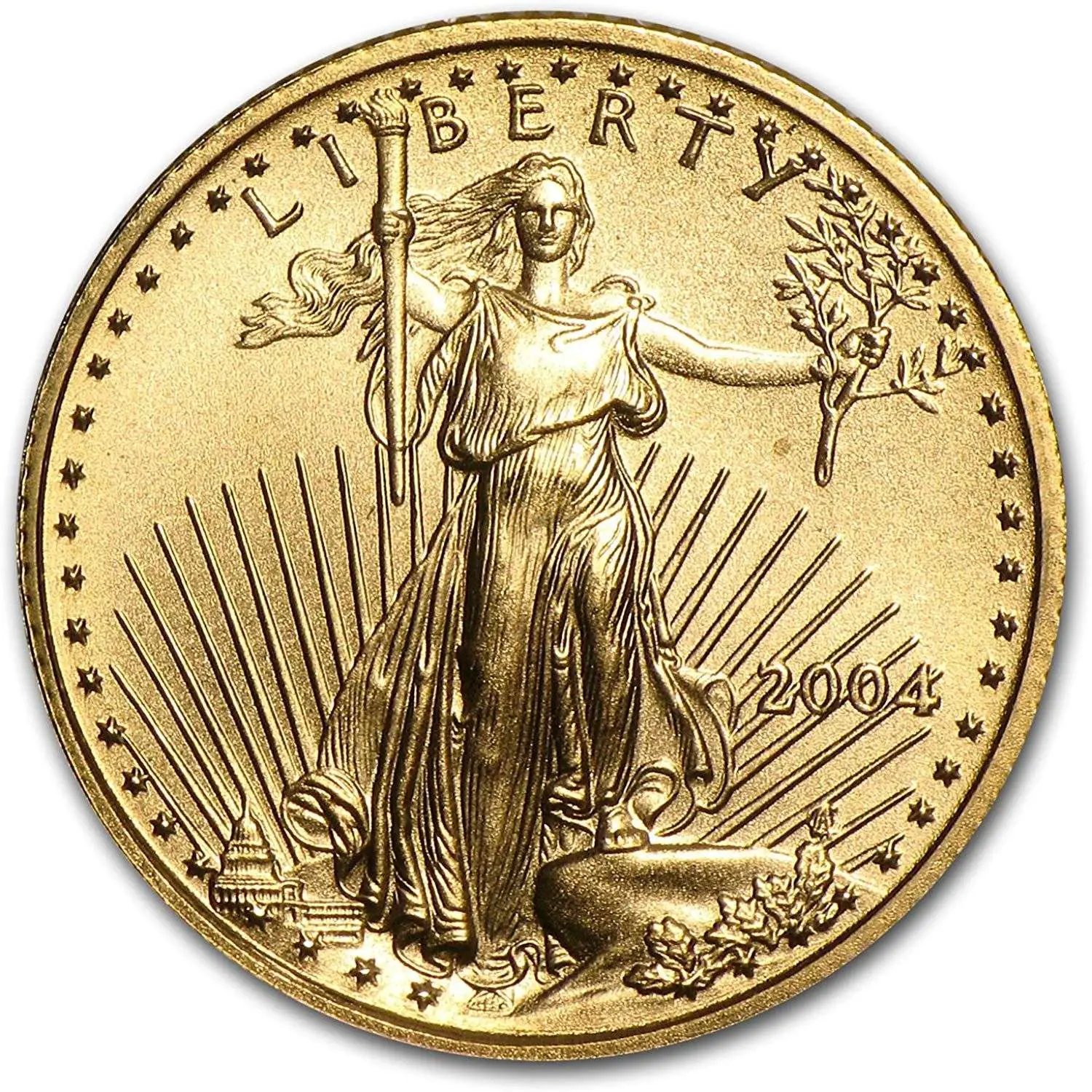 2004 1/10 oz Gold American Eagle BU Gold Brilliant ...