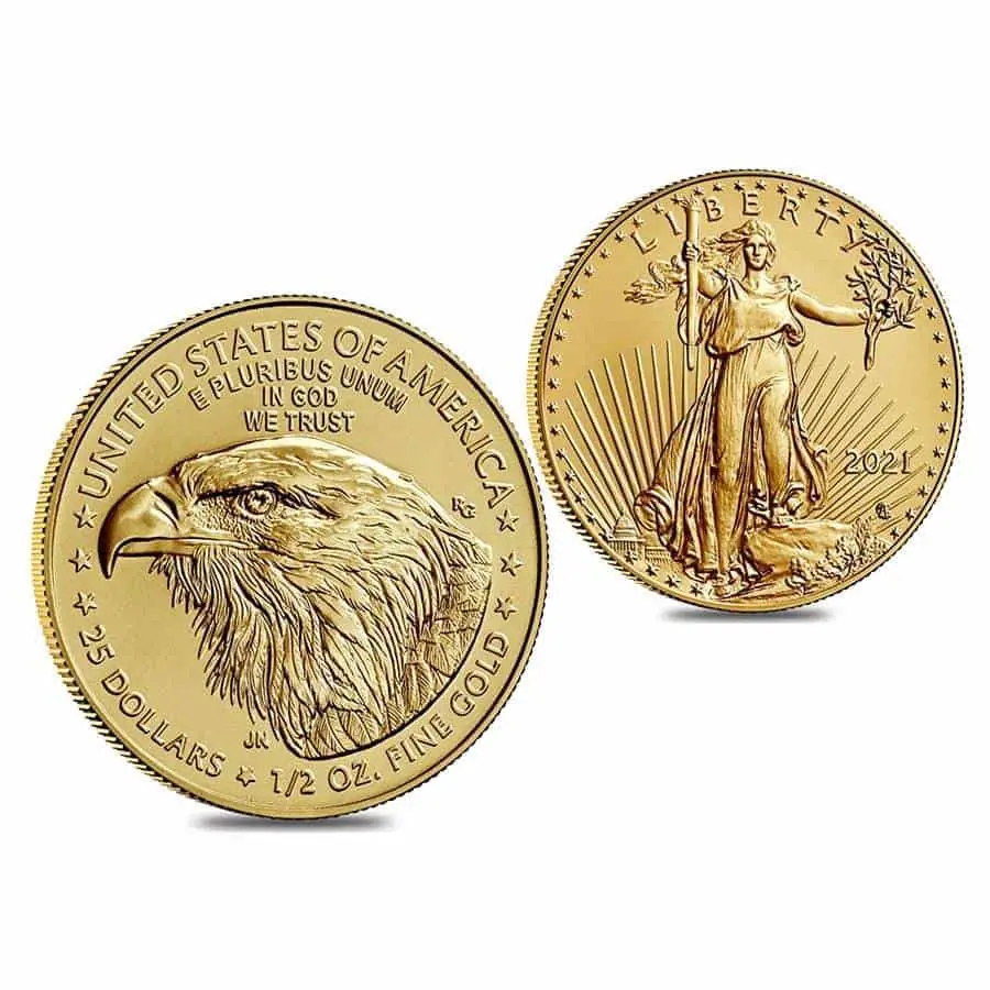 2021 1/2 oz Gold American Eagle $25 Type 2
