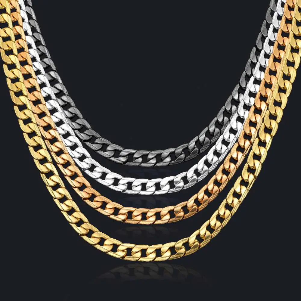 2021 Miami Cuban Link Chain Necklace 1cm Silver/Gold Color Curb Chain ...