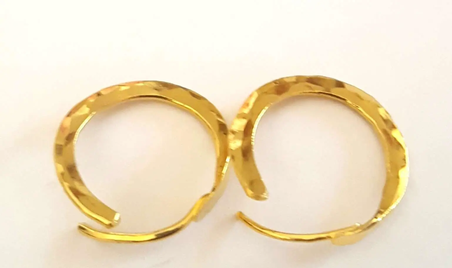 24K Solid Gold Hoop Earrings. 24K Pure Gold Hand Made Hypoallergenic ...