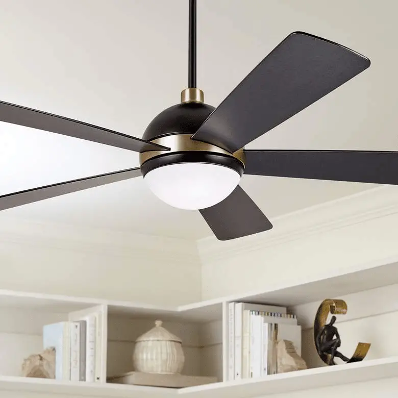 52"  Astor BBQ Black and Satin Gold LED Ceiling Fan