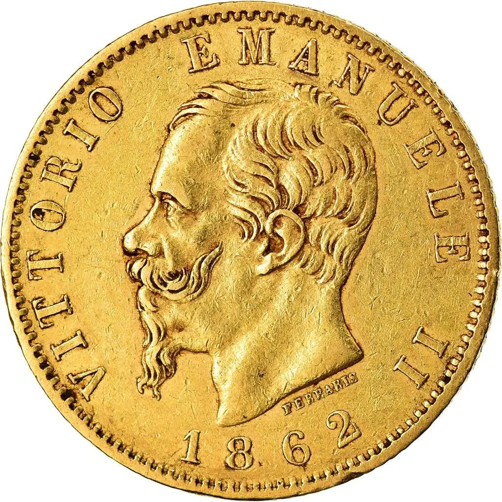 [#901563] Coin, Italy, Vittorio Emanuele II, 20 Lire, 1862 ...
