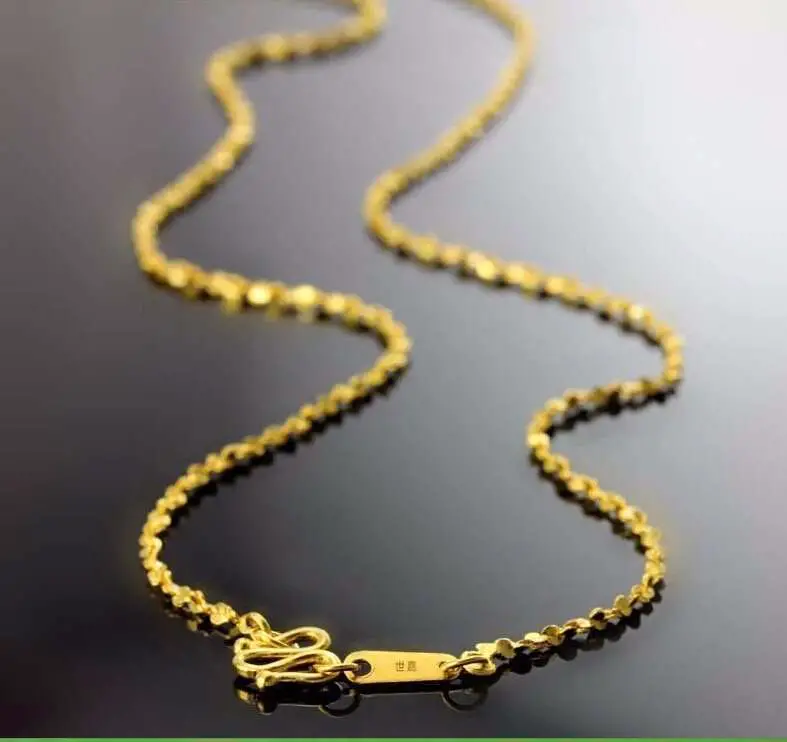 Aliexpress.com : Buy Authentic Solid 24K Yellow Gold Chain ...