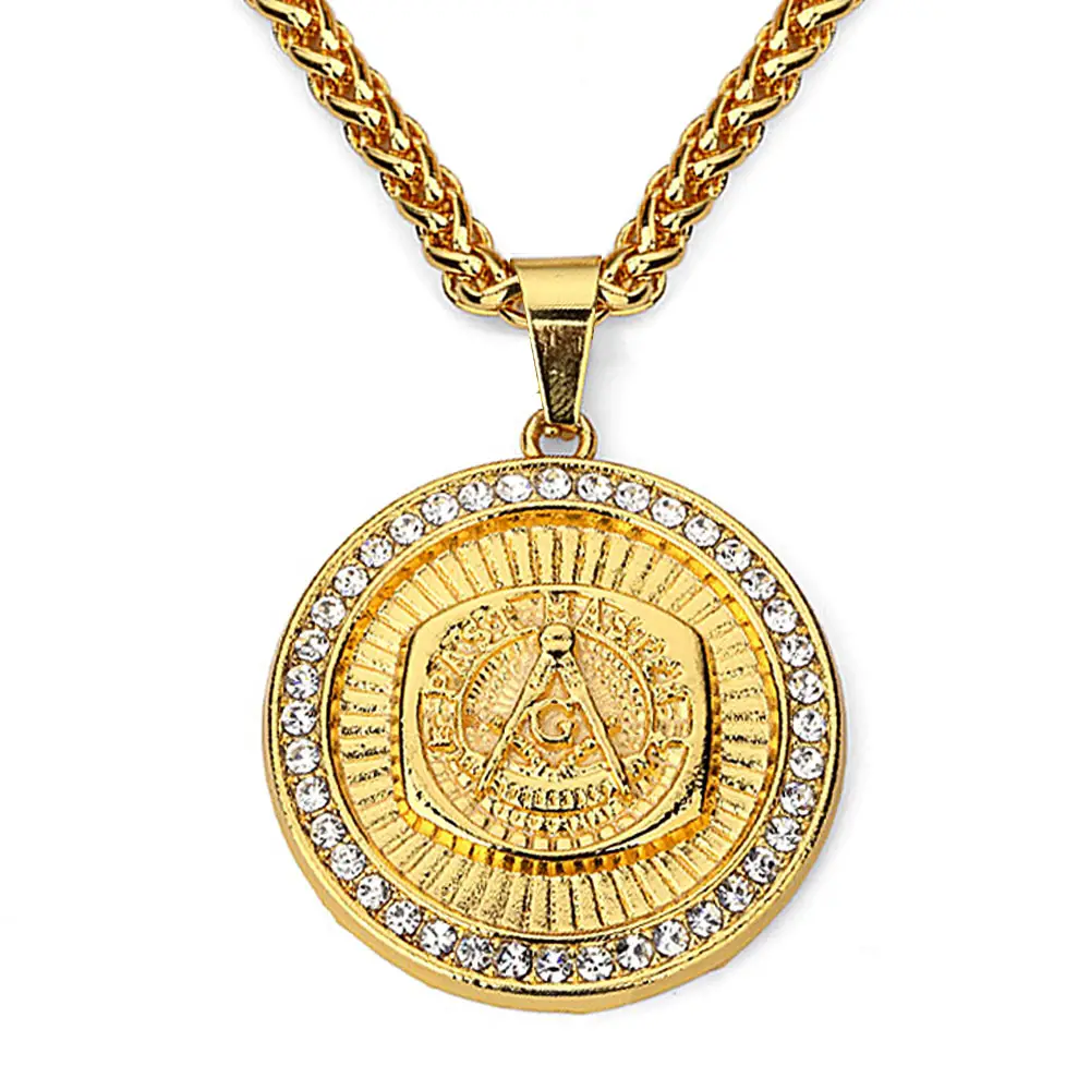 Aliexpress.com : Buy Masonic Pendant Necklace Men Hip Hop Jewelry 2017 ...