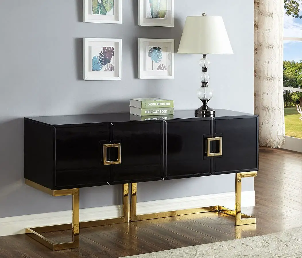 Beth Sideboard/ Buffet (Black/ Gold) by Meridian Furniture