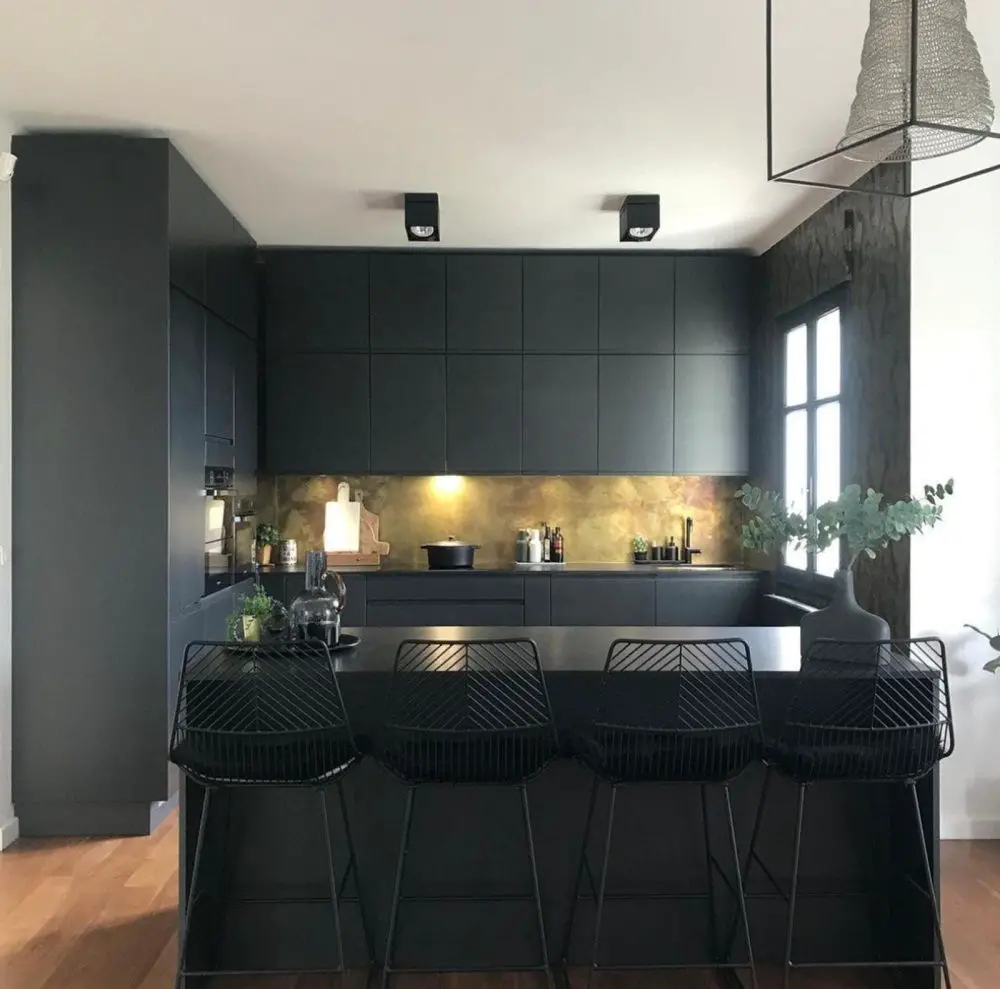 Black and Gold kitchen in 2020