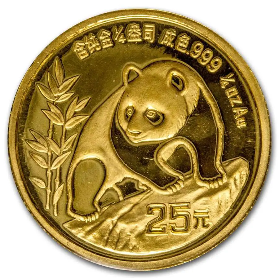 Buy 1990 China 1/4 oz Gold Panda Large Date BU (Sealed ...