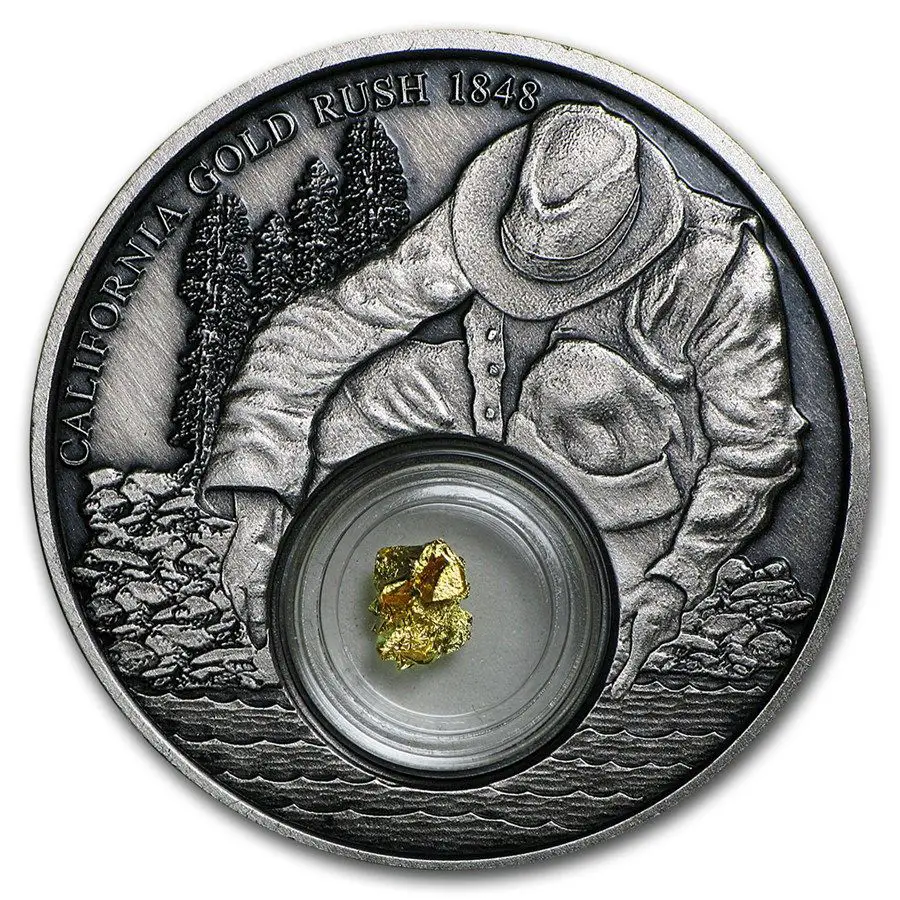 Buy 2016 Niue 1 oz Silver California Gold Rush (Antique Finish)