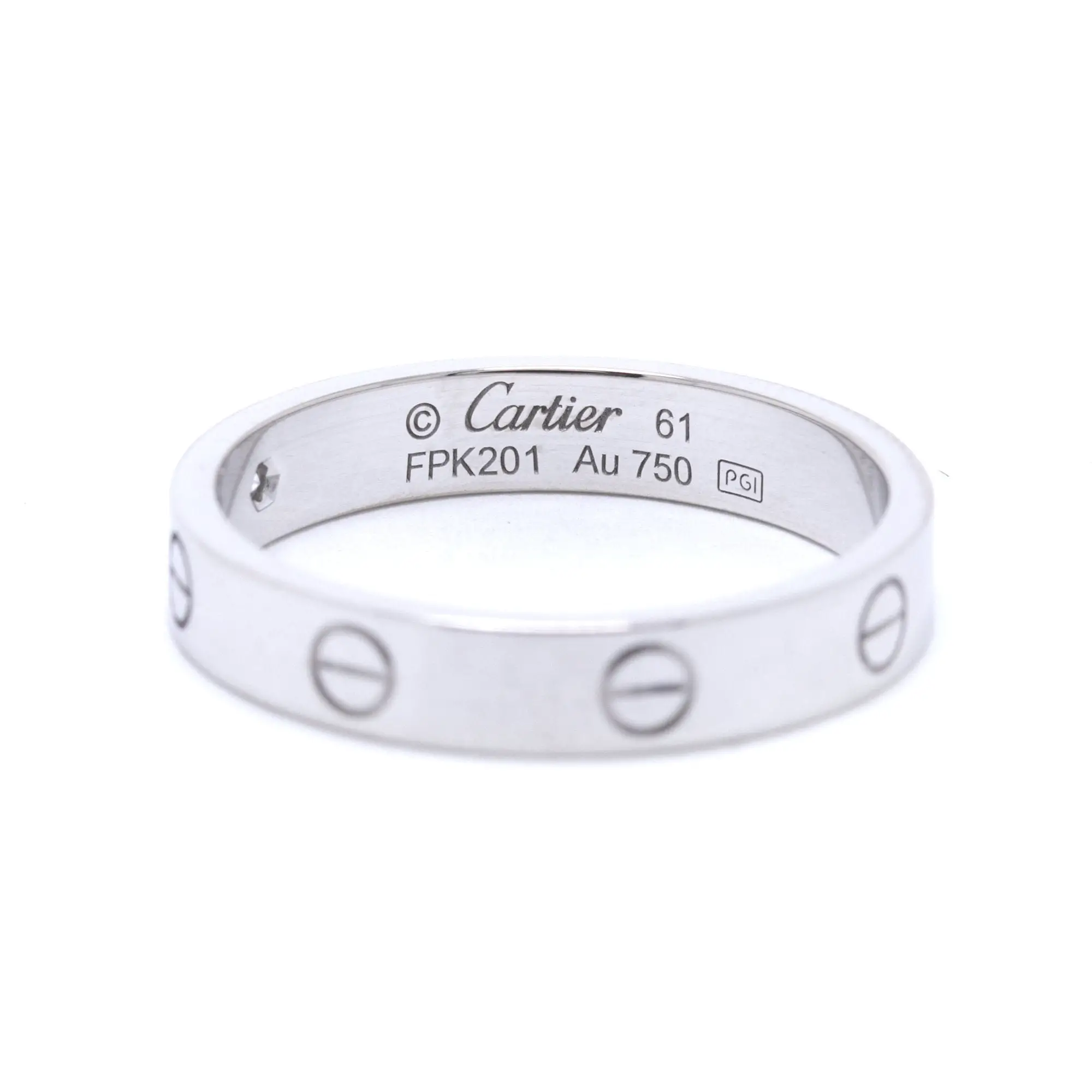 Cartier 18k White Gold Love Wedding Band Ring with Diamond Oliver ...