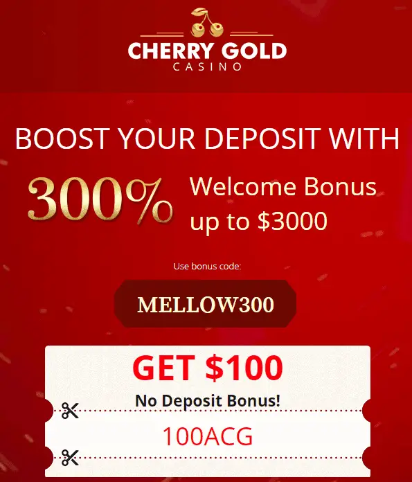 Cherry Gold Casino $100 FREE No Deposit Bonus