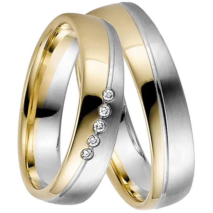 Contemporary Yellow and White Gold Wedding Ring