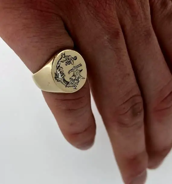 Custom Mens Signet Ring Mens Gold Pinky Ring Pinky Ring