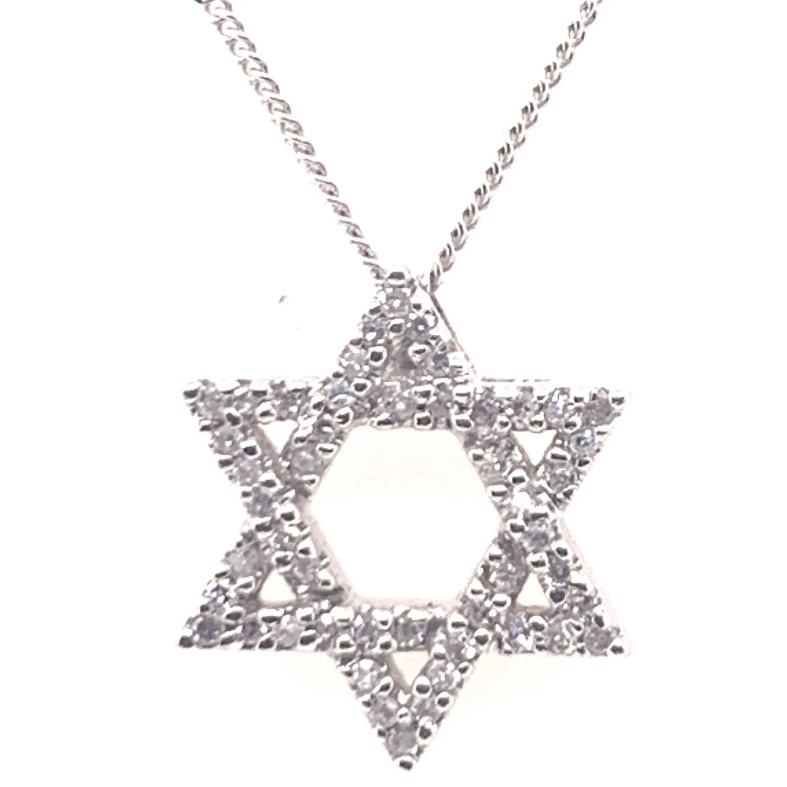 Diamond Star of David White Gold Pendant (0.15 ctw)