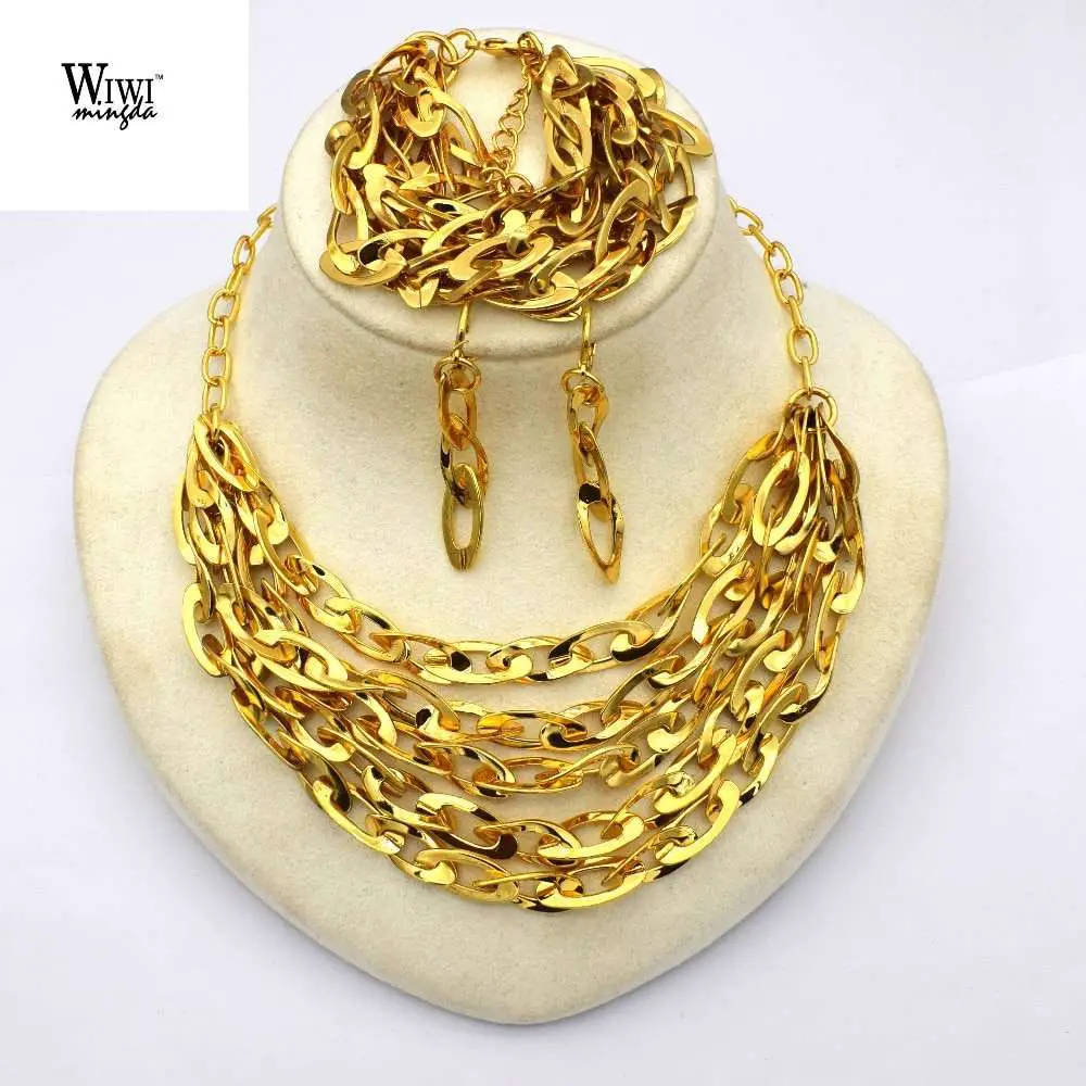 Fashion high quality Real Gold Color Jewelry Set Italy 750 ...
