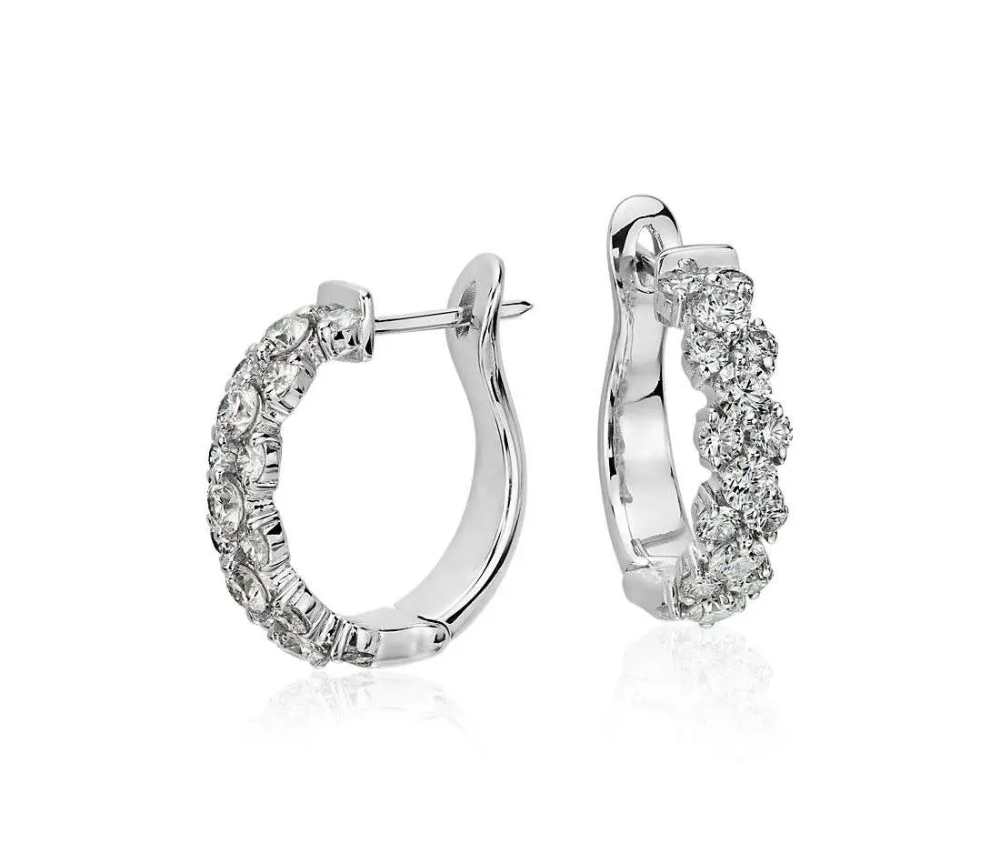Garland Hoop Diamond Earrings in 18k White Gold (2 ct. tw.)