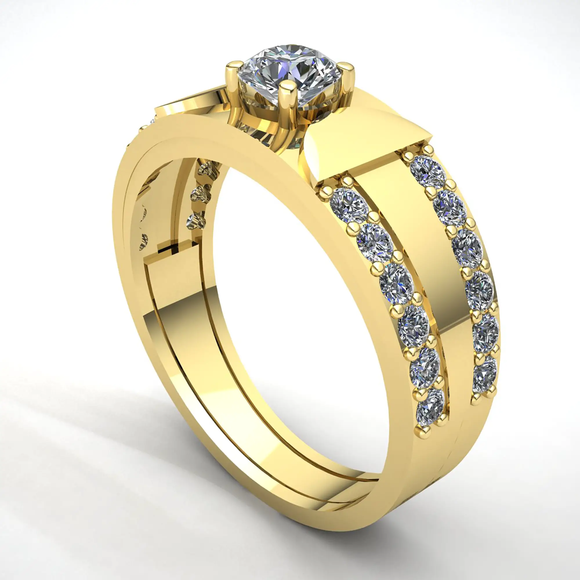 Genuine 3ct Round Cut Diamond Mens Bridal Solitaire Engagement Ring 18K ...