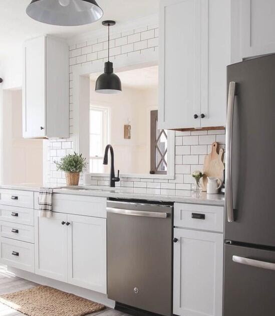 Get Inspired For White Kitchen Appliances With Gold Handles Photos