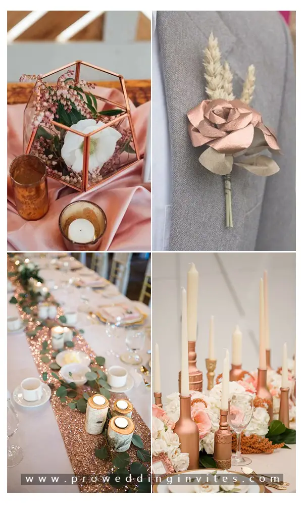 Glamorous Rose Gold Wedding Color Schemes for Your 2020 Wedding ...