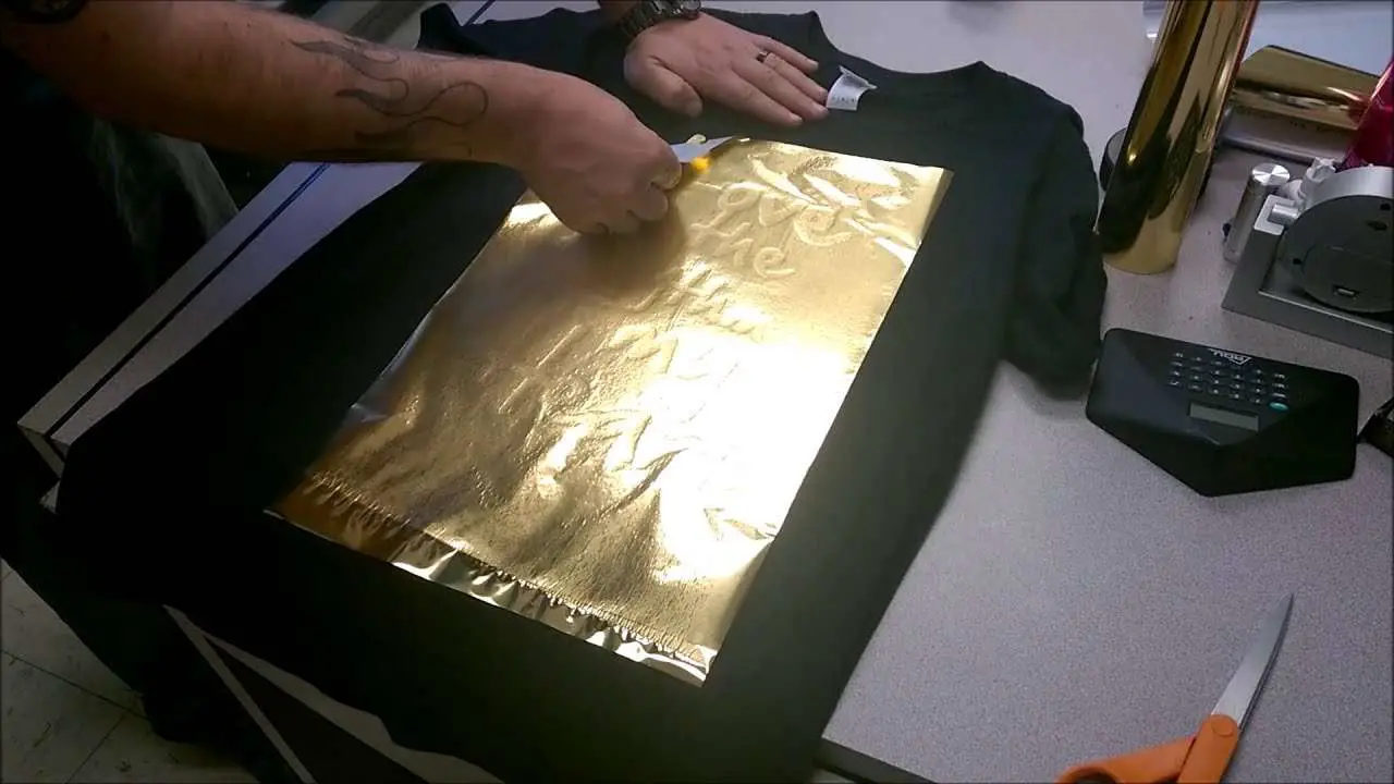 Gold Foil Print on Black Tee Using Anajet mP5i