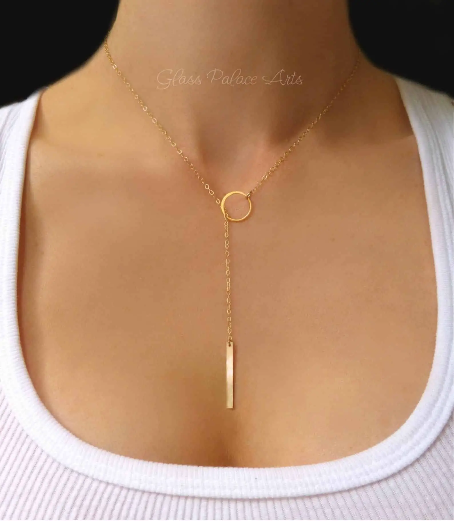 Gold Lariat Necklace For Women Rose Gold Y Necklace 14k Gold