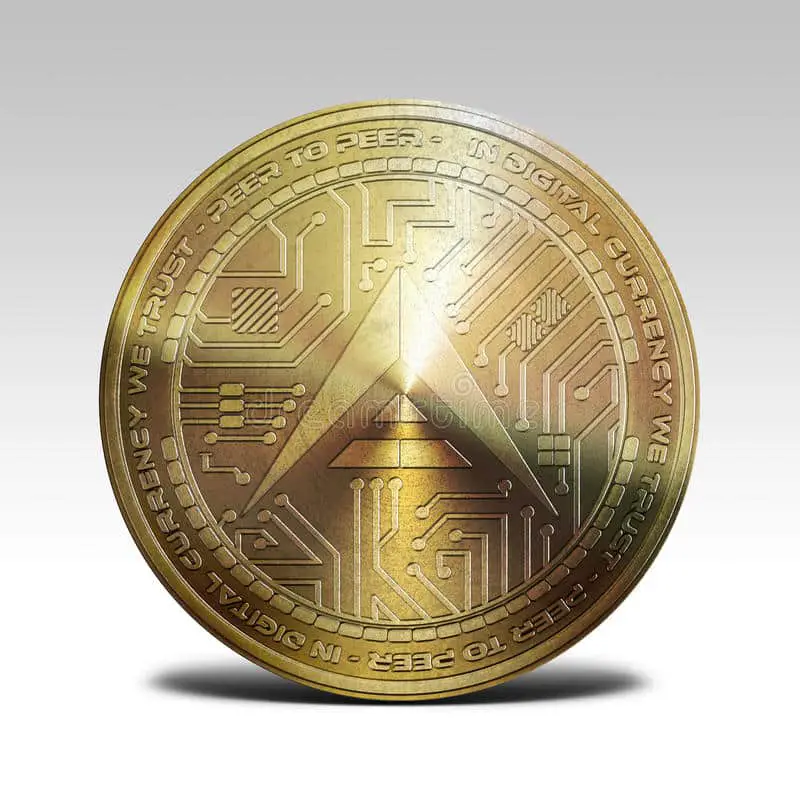 Golden Ark Coin Isolated On White Background 3d Rendering Stock ...