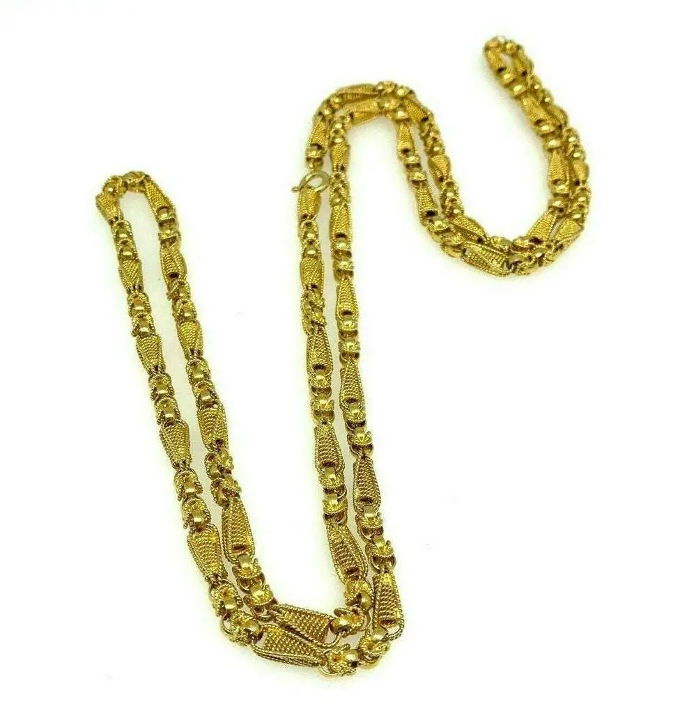 HandMade Solid 18 Karat Yellow Gold Necklace Chain 36 ...