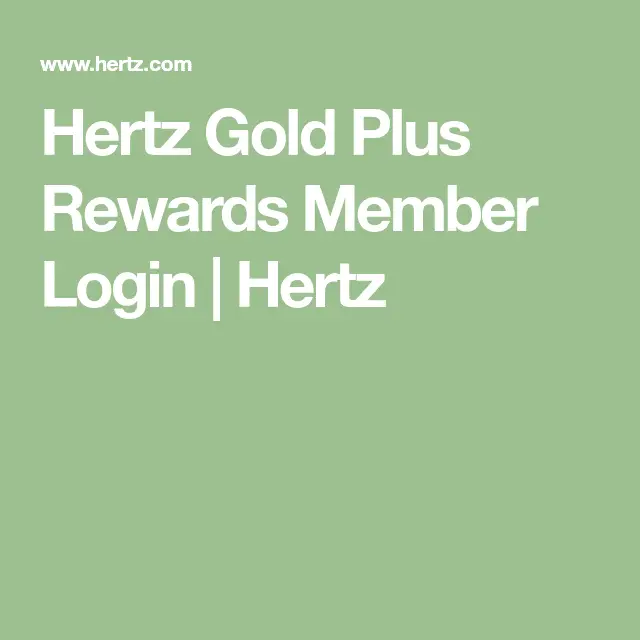 Hertz Gold Plus Rewards Member Login