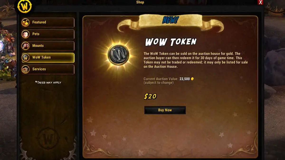 How Much Does Wow Token Cost In Gold