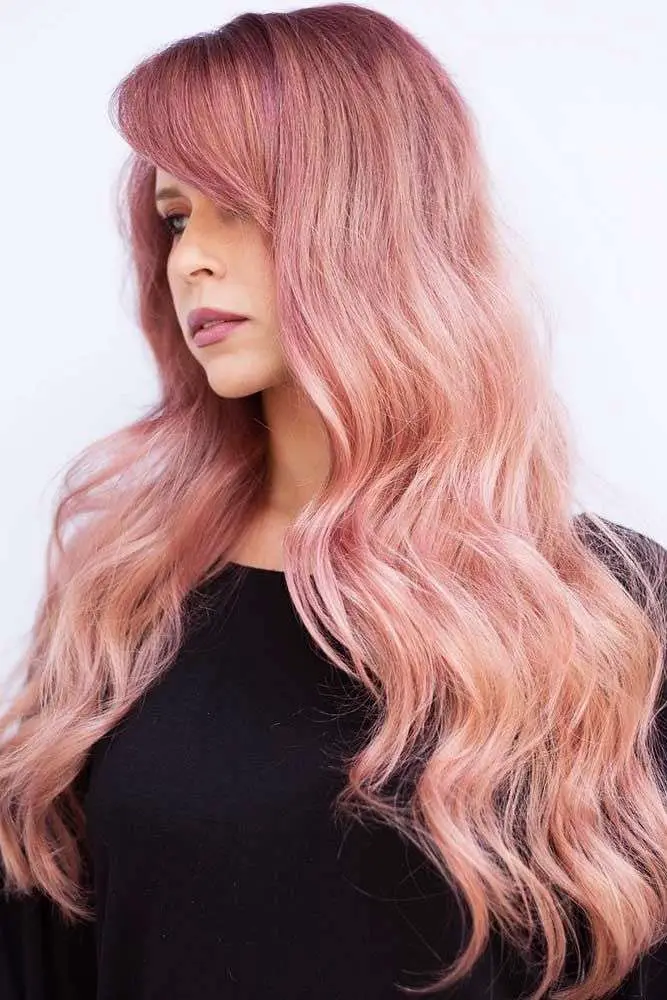 Idèe des couleurs de cheveux : Rose gold hair color will ...