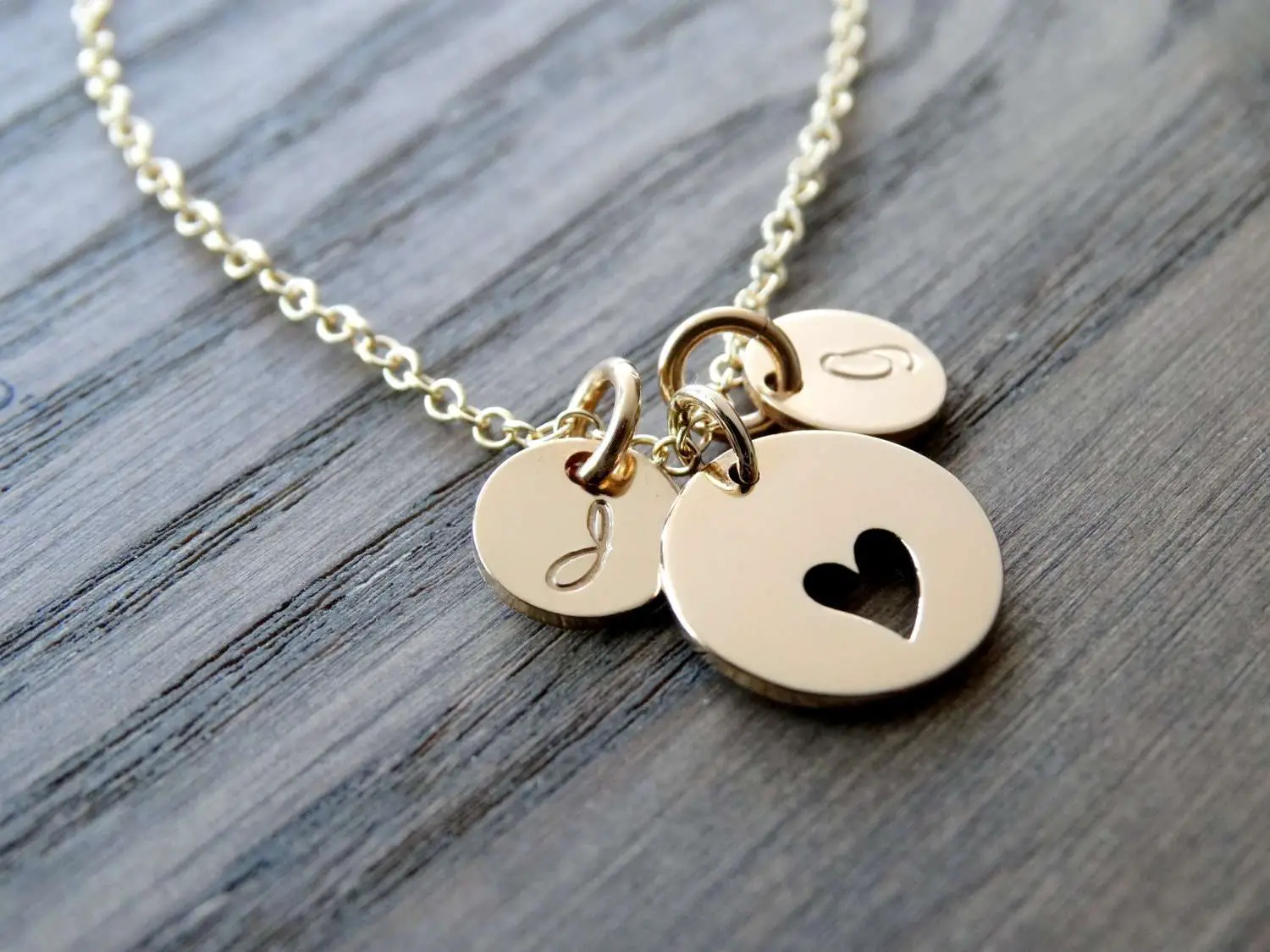 Initial necklace gold, Heart Necklace with Initials, Mother Daughter ...