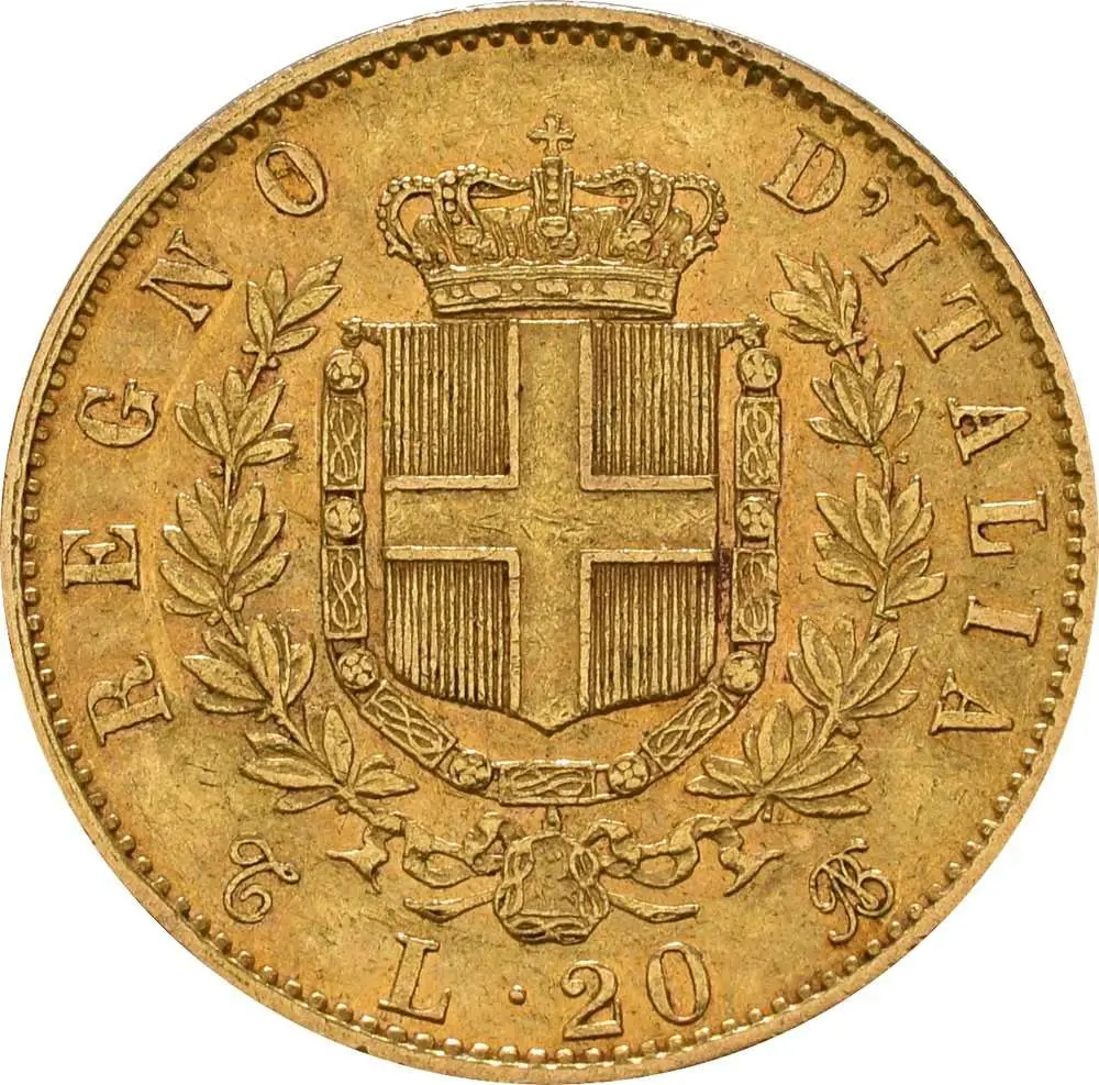 Italian 20 Lire Gold Coin Emanuele II