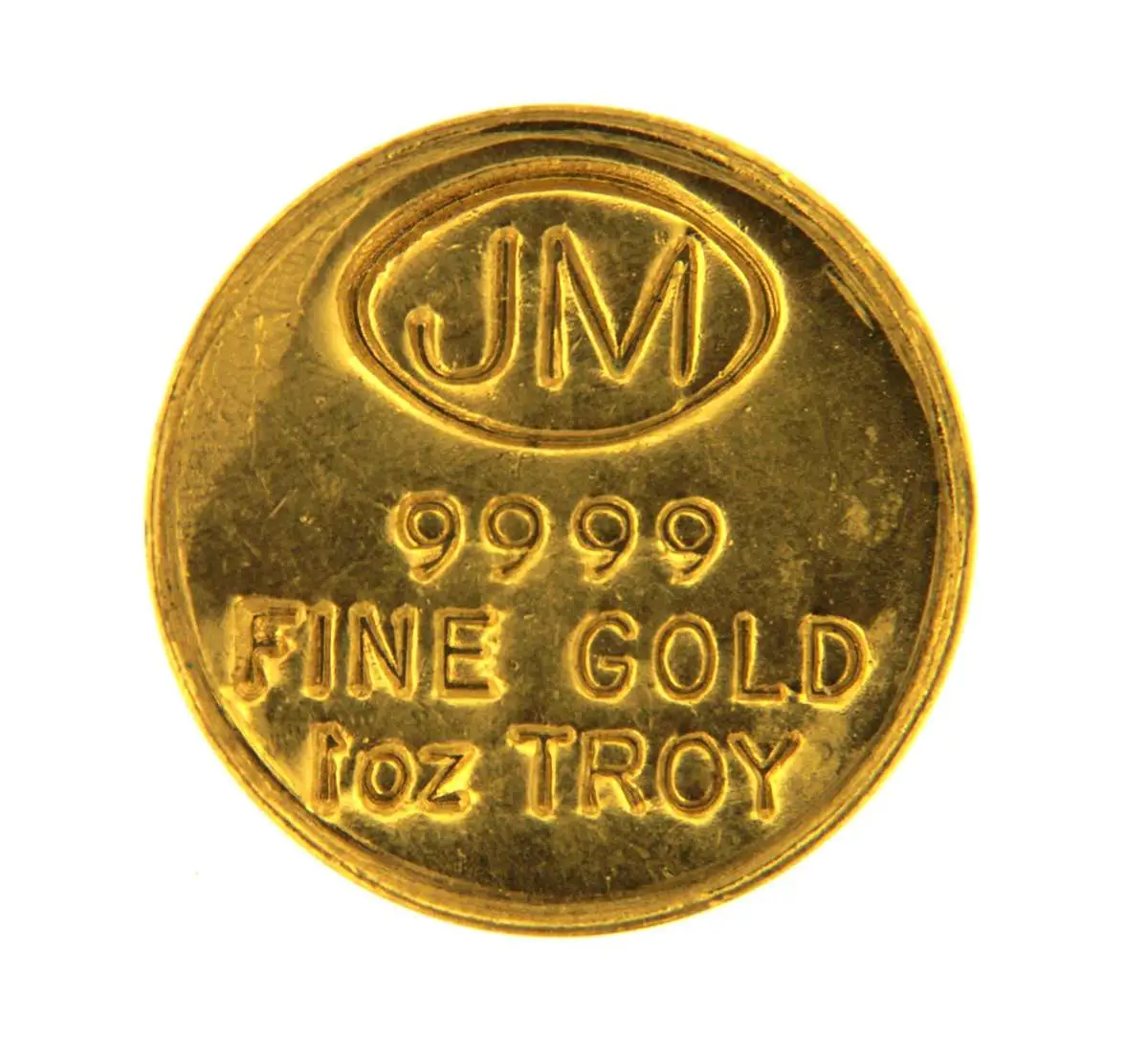 Johnson Matthey 1 Ounce 24 Carat Gold Bullion Round 999.9 Pure Gold