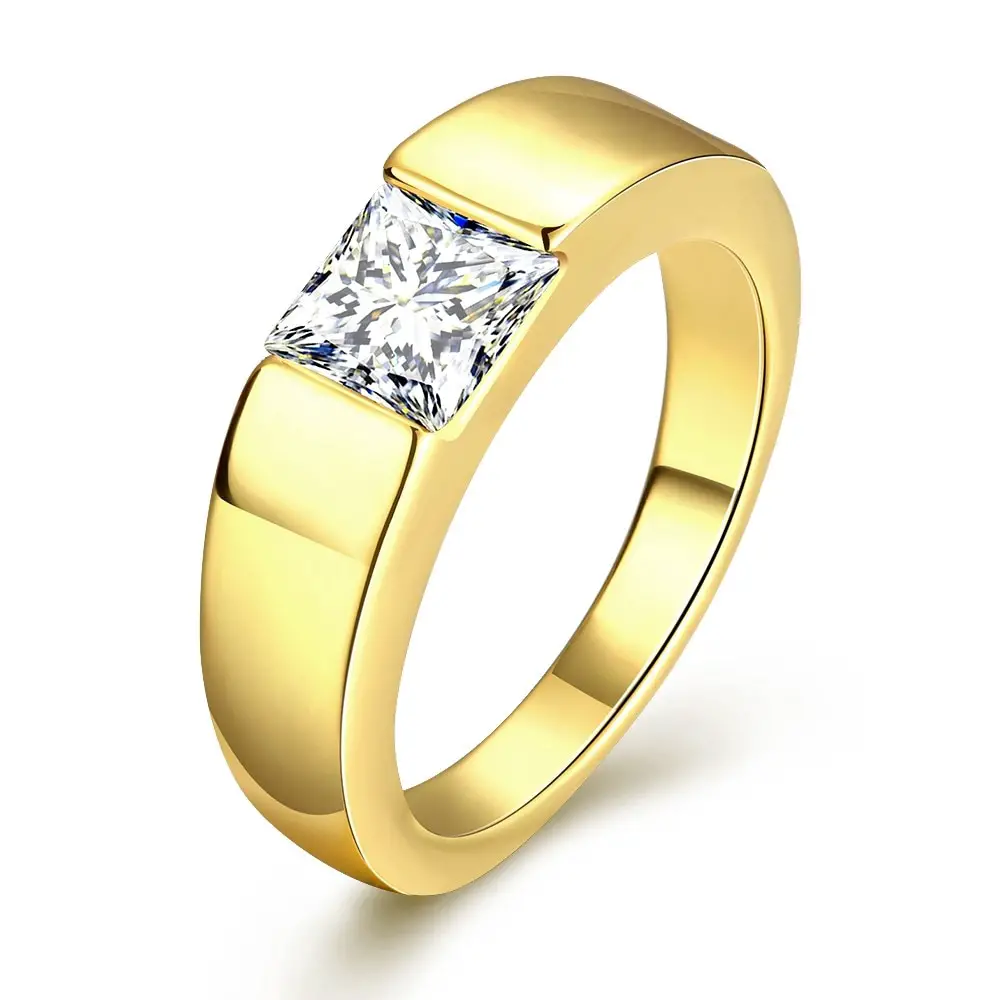 MEGREZEN Engagement Ring Stone Men Cubic Zirconia Wedding Ring Mens ...