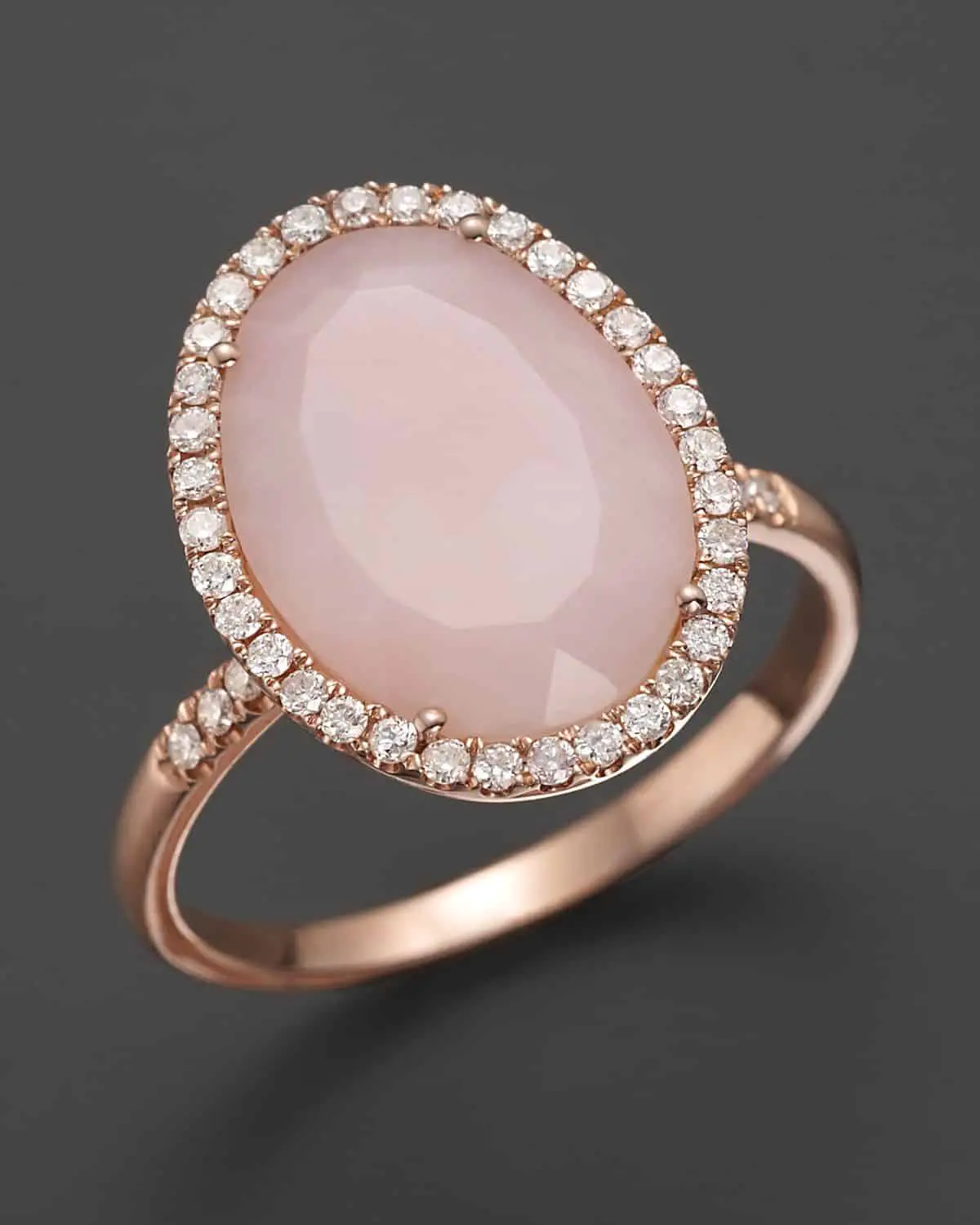 Meira T Pink Opal Rose Gold and Diamonds Ring in Rose Gold/Pink ...