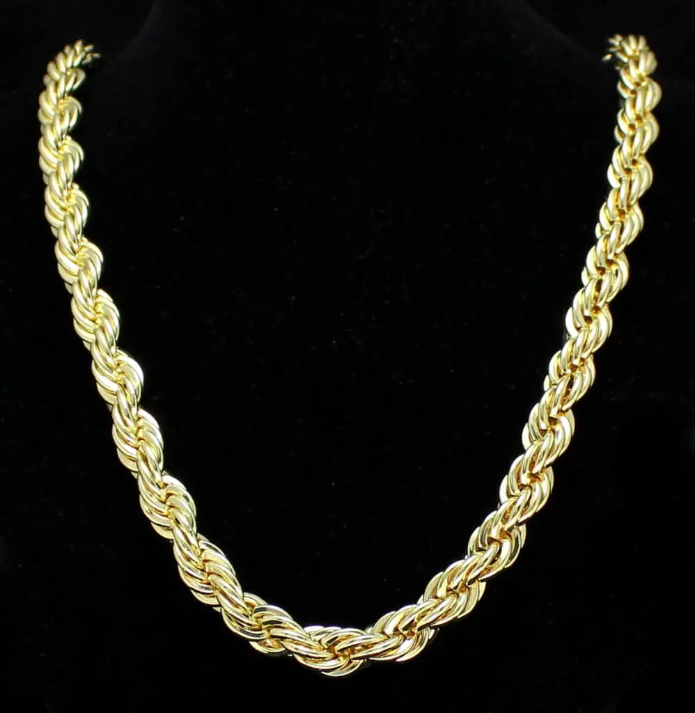 Mens 24"  Thick Rope Chain 10mm 14k Gold Plated Solid Necklace Hip Hop ...