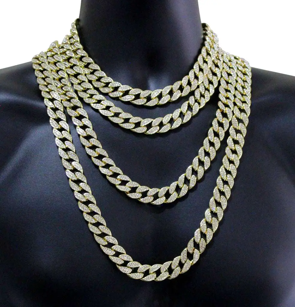Miami Cuban Link Chain 14k Gold Plated 16" 