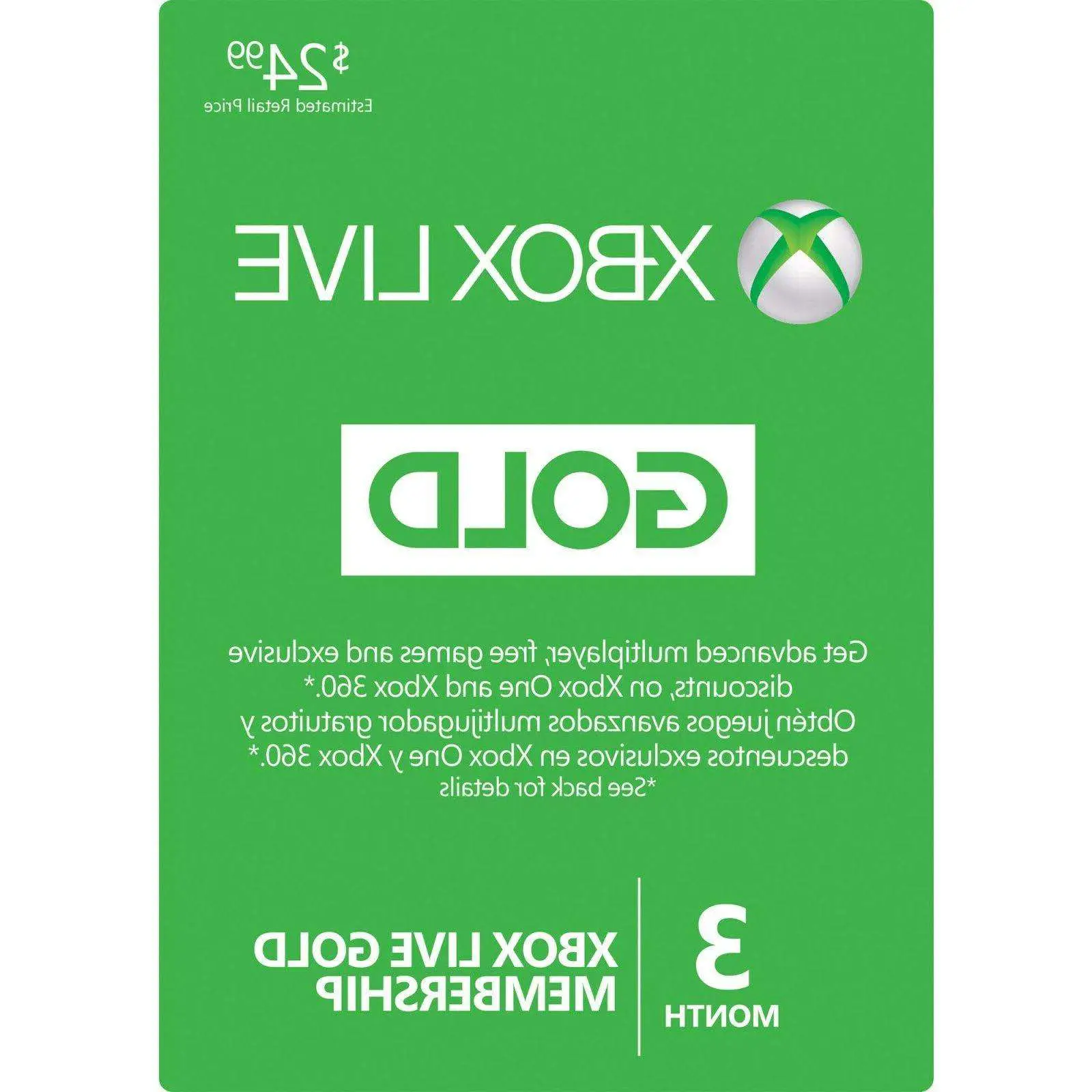 Microsoft 3 Month Xbox Live Gold Membership Subscripti