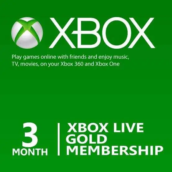 Microsoft 3 Month Xbox Live Gold Membership Subscription ...