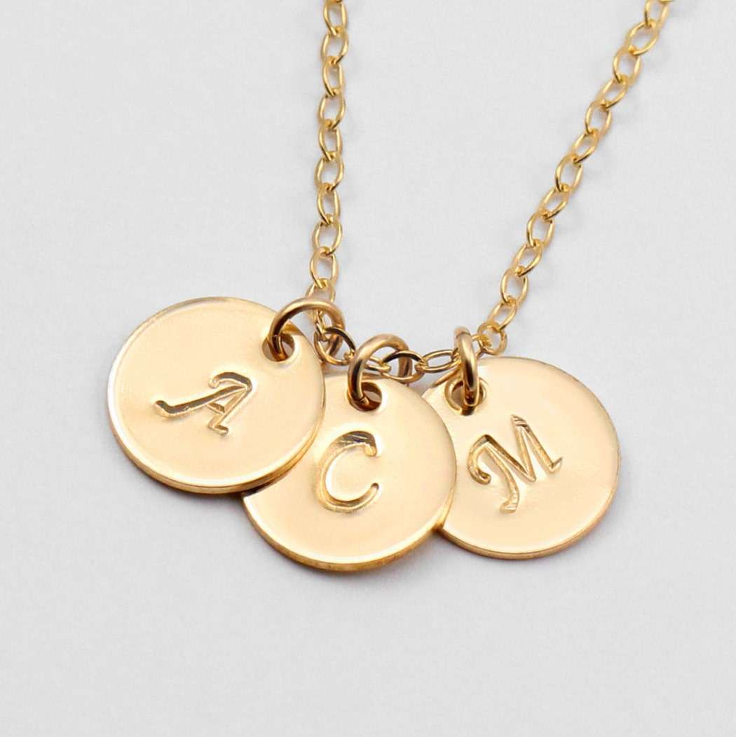 Personalized Gold Necklace Mothers Necklace Initial