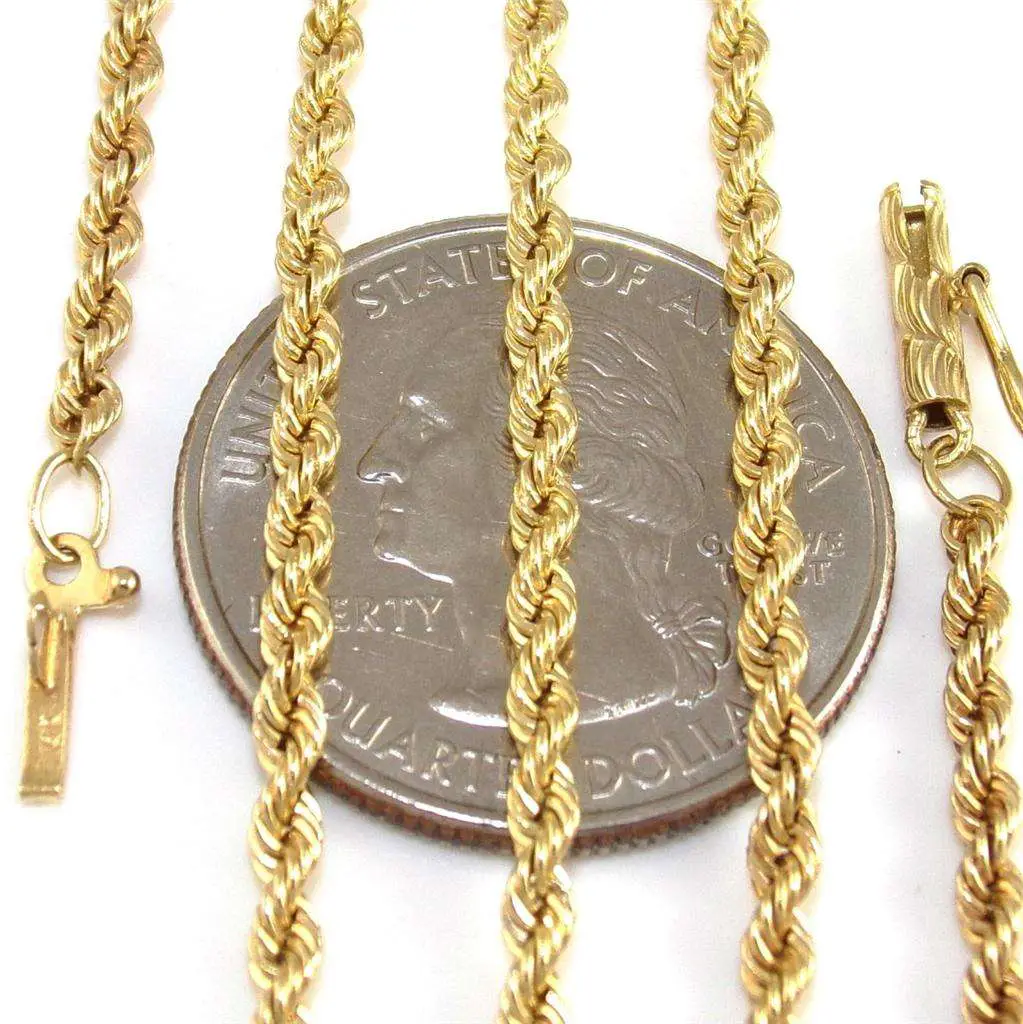 REAL Solid 14K Yellow Gold Rope Chain Necklace **YOU PICK ...