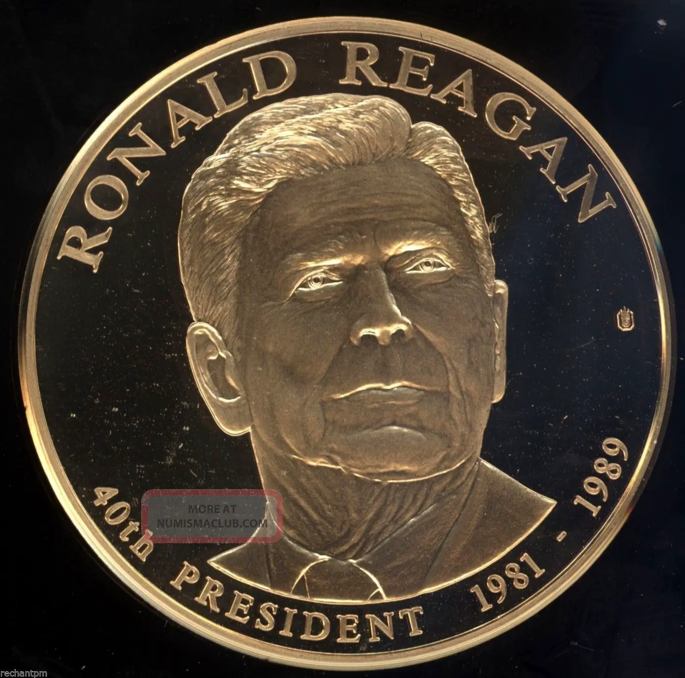 Ronald Reagan 40th President Commemorative Coin 24k Gold Layered Proof