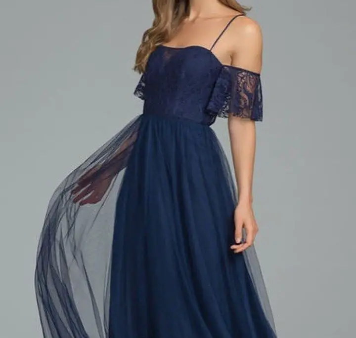 Rose Gold And Navy Blue Bridesmaid Dresses