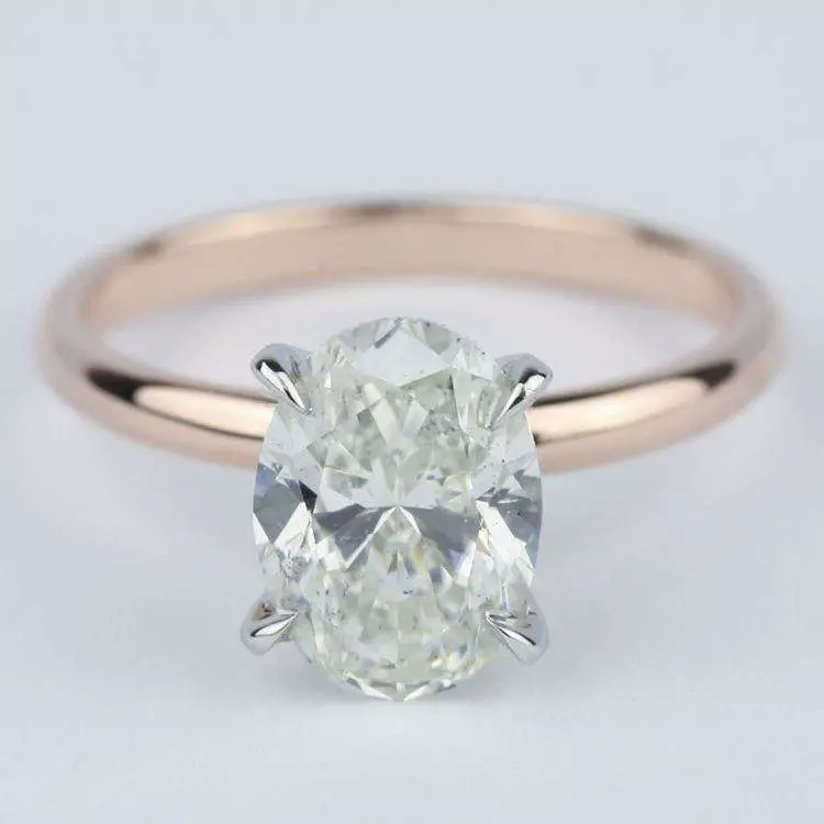 Rose Gold Oval Diamond Engagement Ring (2 Carat)