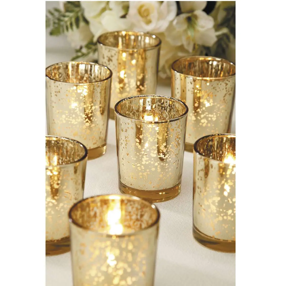 Sale 60 GOLD MERCURY Glass VOTIVE Candle Holders Bulk Lot