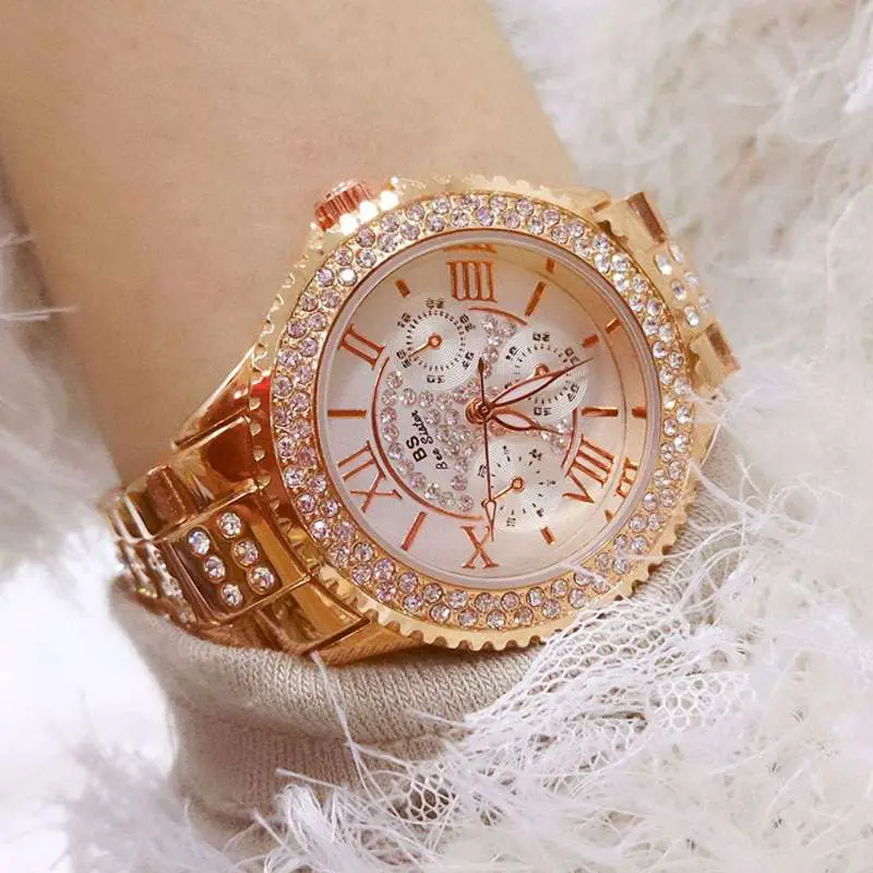 SERYNOW Best Watches for Women Rose Gold Quartz Watch Diamonds Clock ...